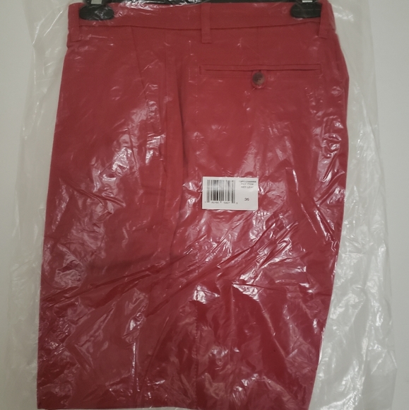 Chaps Ralph Lauren Flat Front 9" Chino Shorts Men Size: 36 Color: Red Cotton NWT - Picture 6 of 14